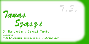 tamas szaszi business card