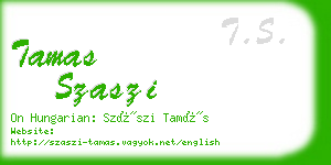 tamas szaszi business card